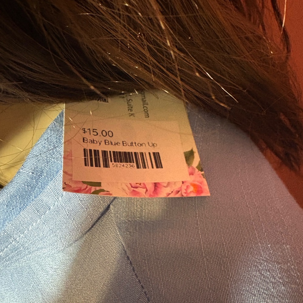 Blue Button-Up Shirt - Picture 3 of 3